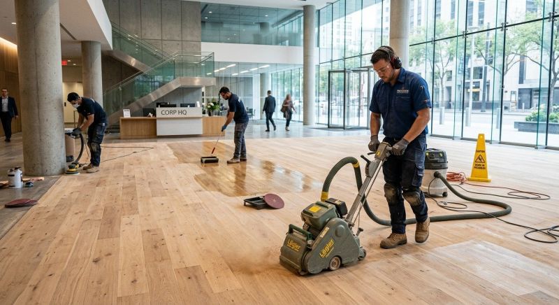Our team working on Wood Floor Service projects in Goodyear, AZ