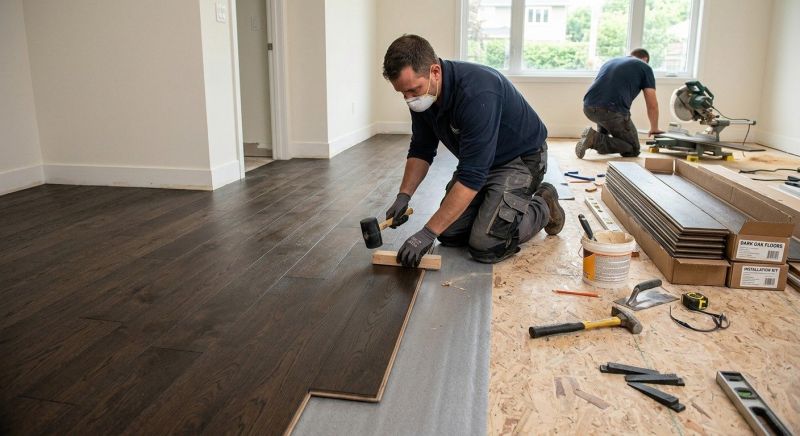 Dark Wood Floor Installation in Goodyear, AZ